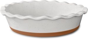 Test du plat à tarte cannelé Mora 22, 9 cm en céramique blanc vanille