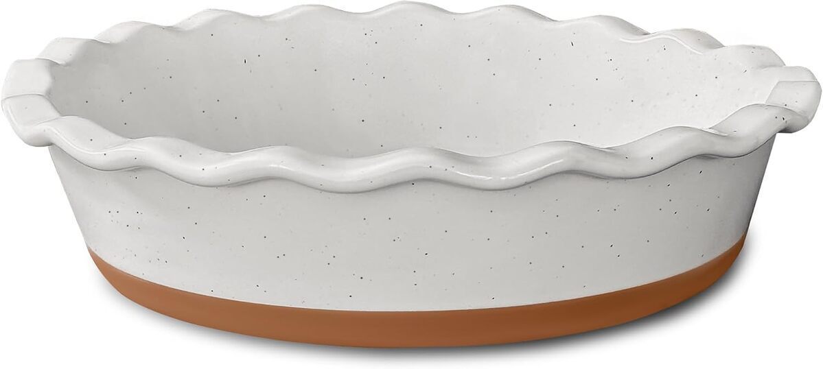 Test du plat à tarte cannelé Mora 22, 9 cm en céramique blanc vanille