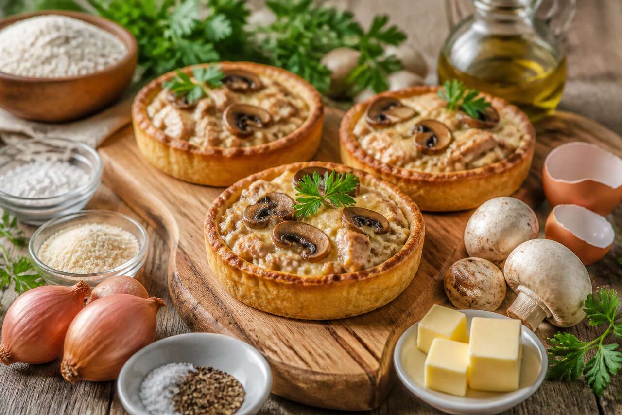 Tartelettes sans gluten au poulet et champignons