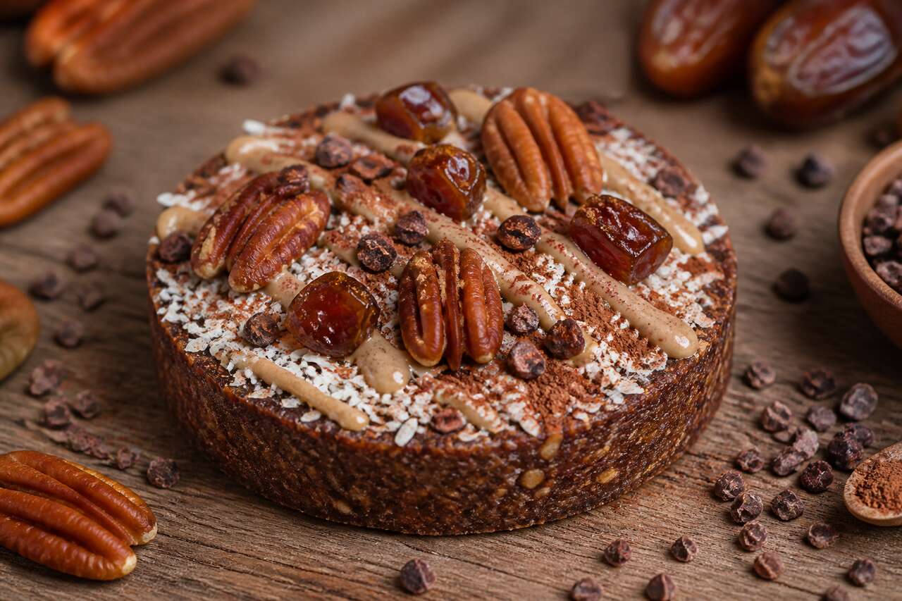 Tartelette crue aux noix de pécan et dattes : recette gourmande et saine
