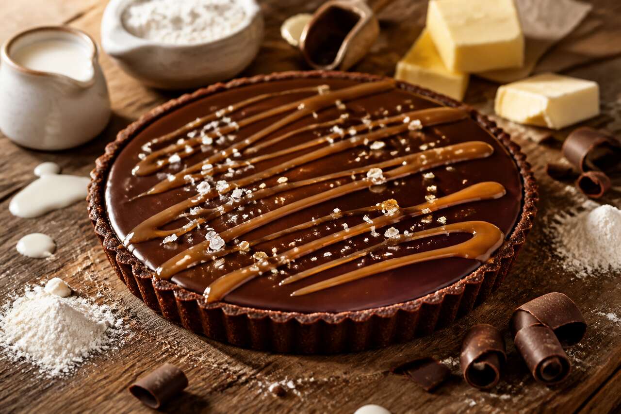 Tarte Au Chocolat Et Caramel Salé : recette Gourmande