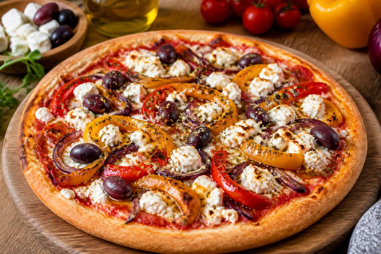Recette de pizza à la feta et aux poivrons : délice méditerranéen