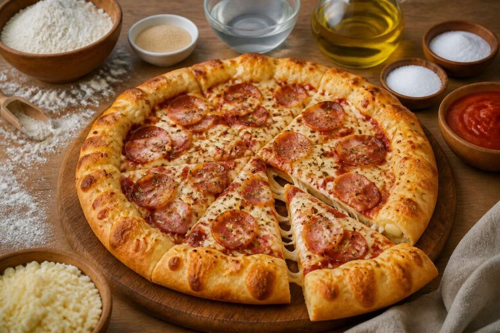 Pizza cheesy crust maison façon Pizza Hut : recette facile et délicieuse