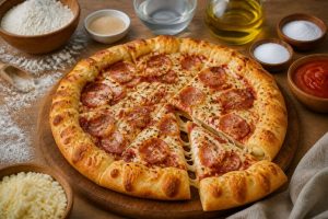 Pizza cheesy crust maison façon Pizza Hut : recette facile et délicieuse