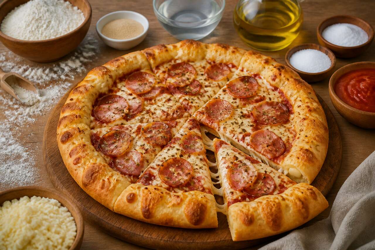 Pizza cheesy crust maison façon Pizza Hut : recette facile et délicieuse