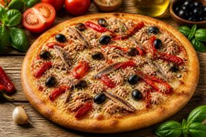 Pizza au thon à la catalane : recette facile et savoureuse