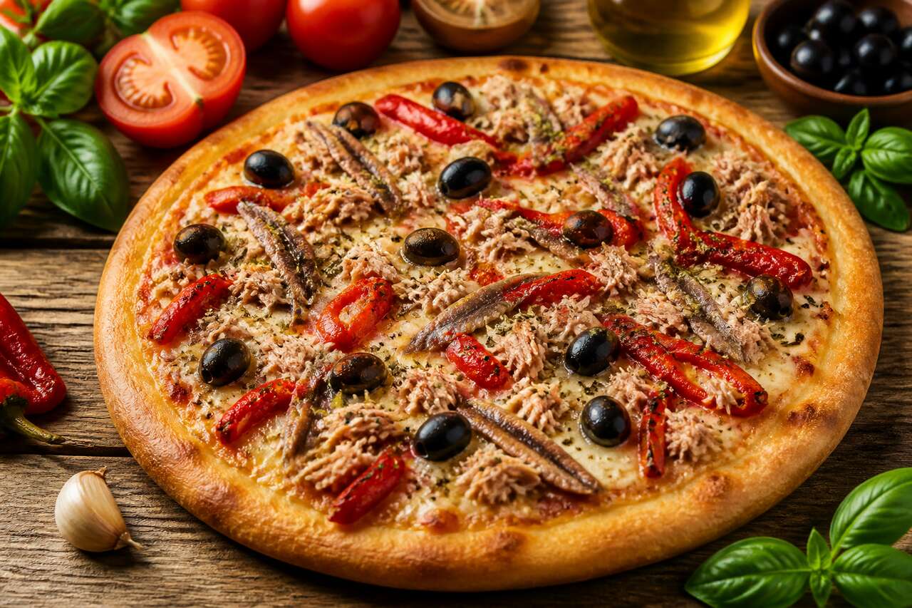 Pizza au thon à la catalane : recette facile et savoureuse