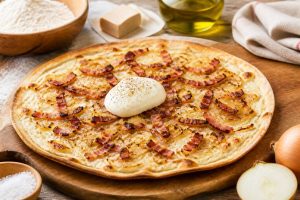 Tarte flambée au lard fumé : la recette facile