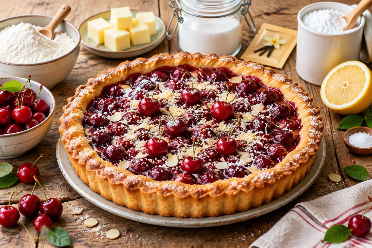 Recette de tarte aux cerises aigres : un délice acidulé