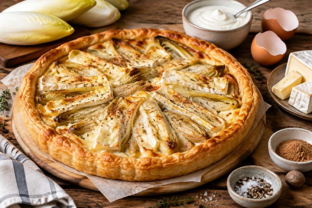 Tarte aux endives et au camembert : recette gourmande