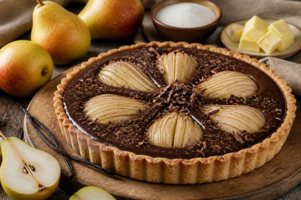 Tarte poire chocolat : délicieuse et sans crème