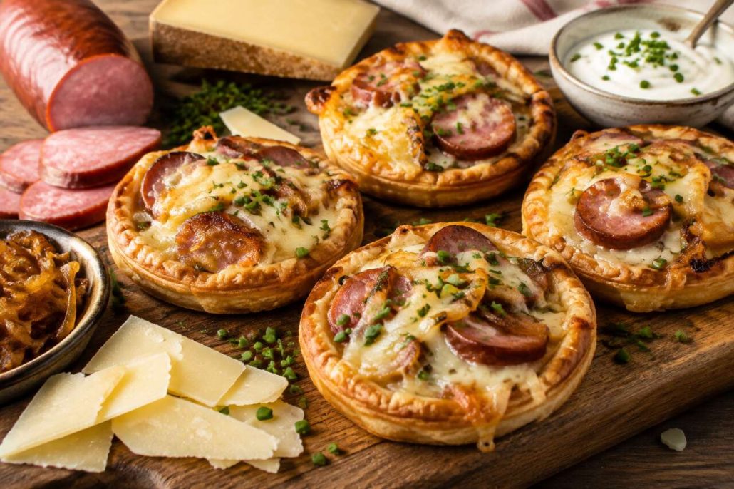 Tartelettes au Comté et saucisse de Morteau : une recette gourmande