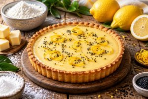 Recette tarte feel good : citron, sésame noir et yuzu