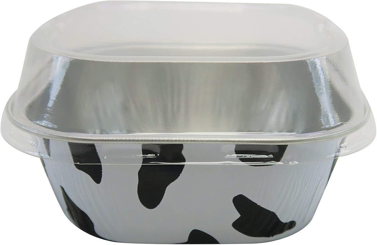 Test des raviers jetables KitchenDance ALU6P 3" imprimé vache