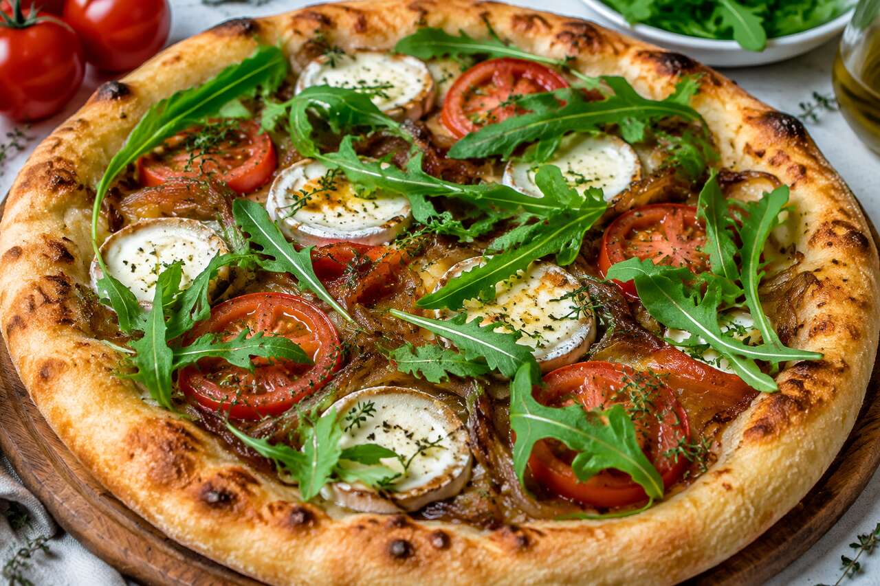 Pizza tomate chèvre oignon : recette savoureuse et facile