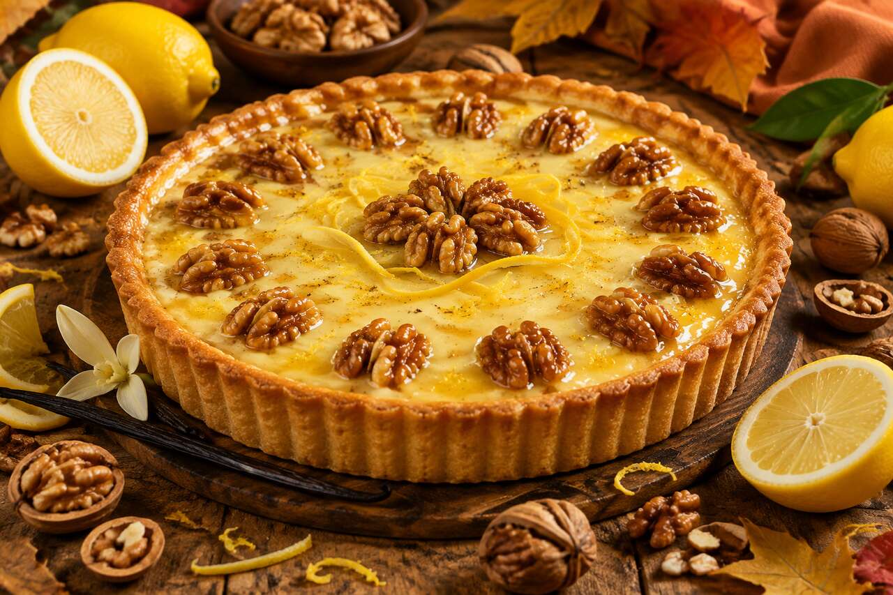 Tarte aux noix, citron et vanille : une recette gourmande