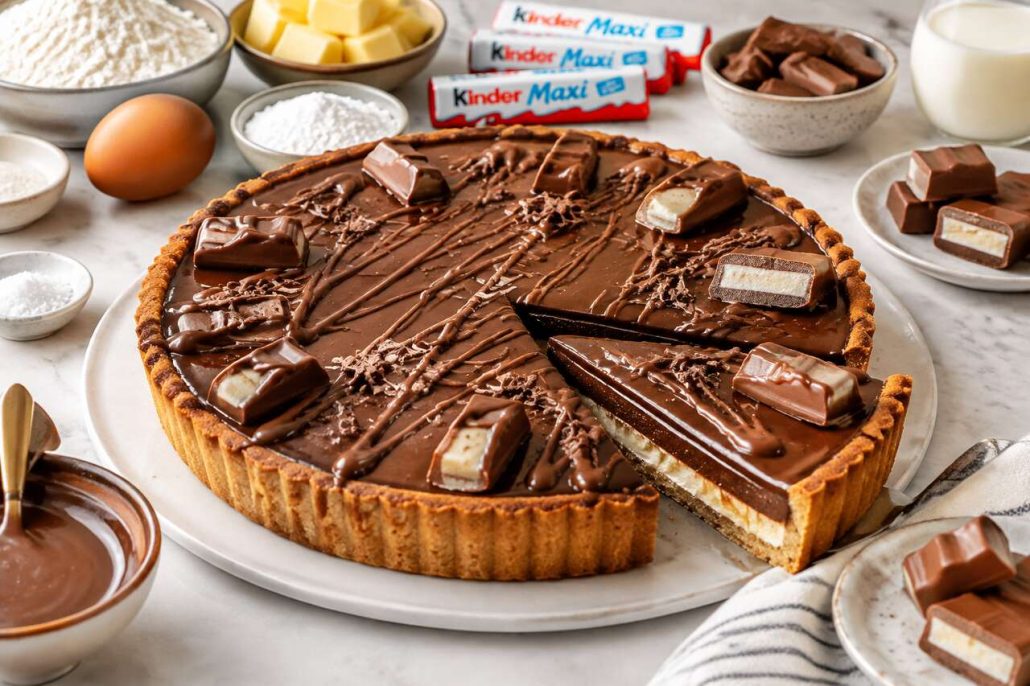 Tarte aux chocolats Kinder Maxi : recette gourmande