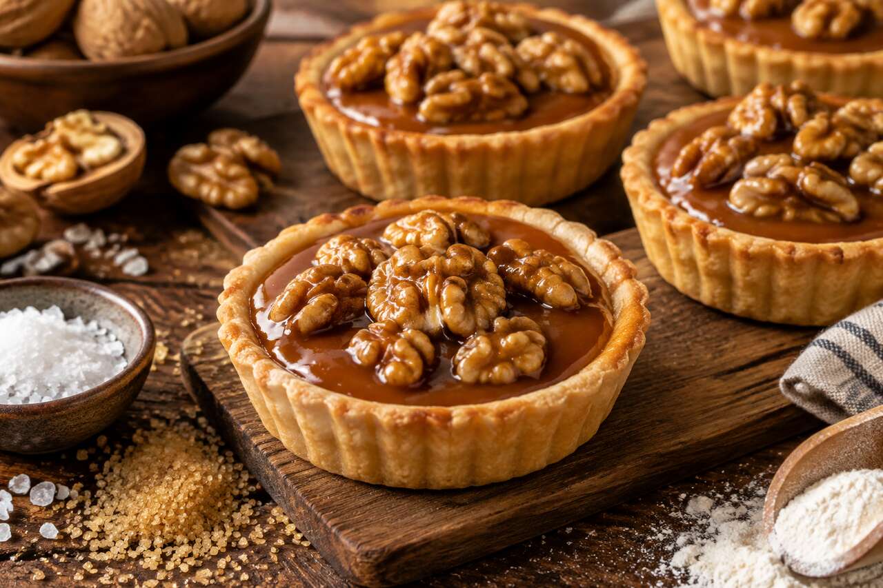 Tartelettes aux noix et caramel maison: la recette facile