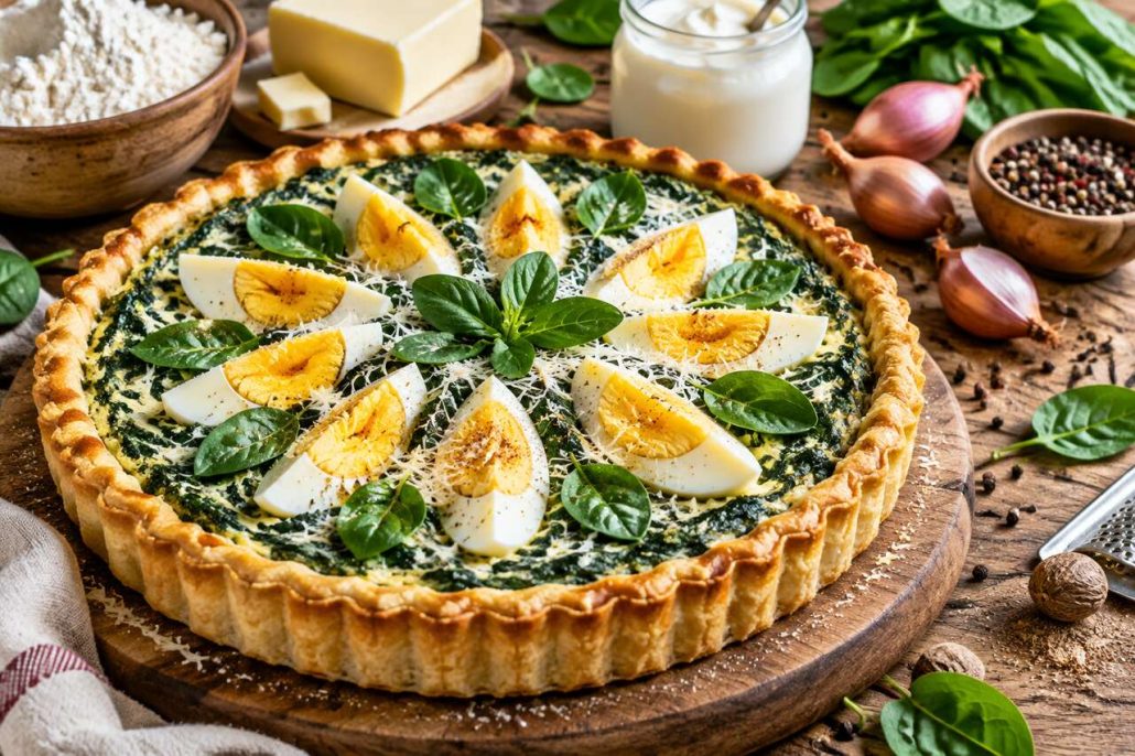Tarte aux épinards et œufs durs : recette savoureuse