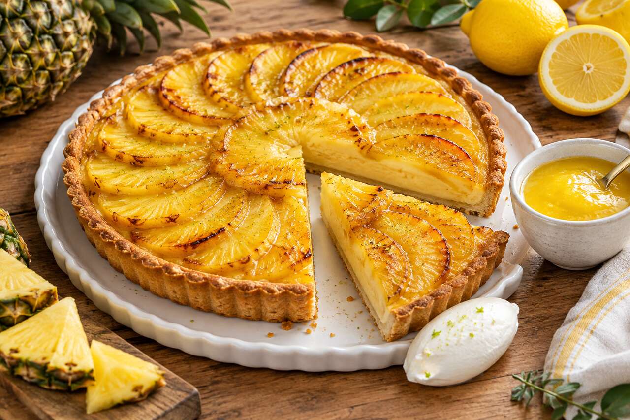 Tarte à l'ananas et citron : recette savoureuse
