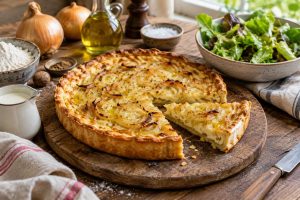 Recette de tarte à l'oignon et huile d'olive