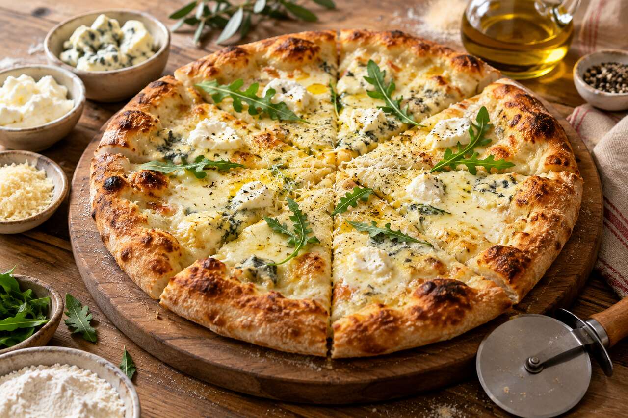 Pizza cinq fromages : recette savoureuse
