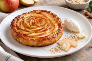 Tarte feuilletée amandine aux pommes de Cyril Lignac