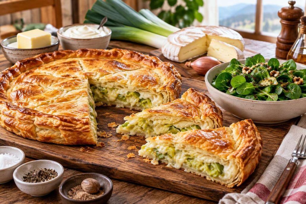 Tourte poireaux Reblochon : recette savoureuse