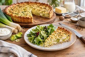 Recette authentique : tarte aux poireaux à la crème fraîche