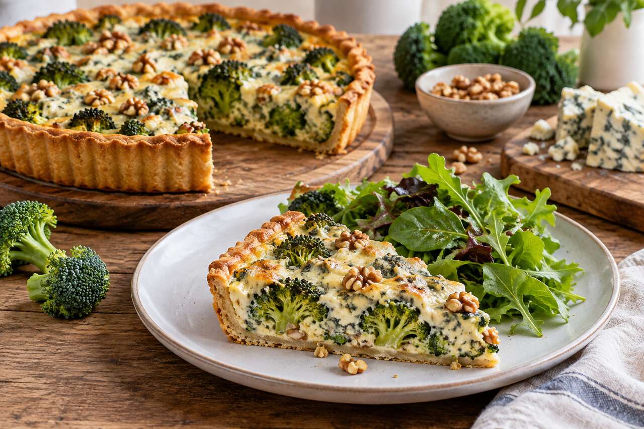 Tarte brocoli et gorgonzola : recette gourmande facile